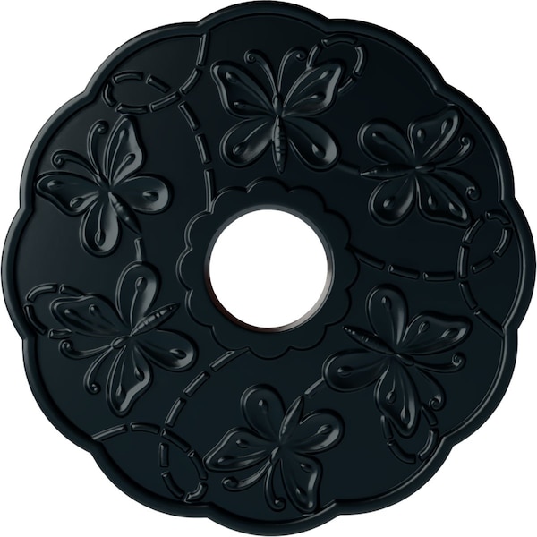 Ekena Millwork Terrones Butterfly Medallion (Canopies up to 3 7/8"), 17 7/8"OD x 3 7/8"ID x 1"P, Night Shade CM17TSNSF - main
